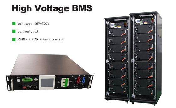 96S BMS Pil Yönetim Sistemi Lifepo4 BMS 120V 144V 192V 240V 384V 480V 50A RS485 CAN İletişimi ile röle BMS