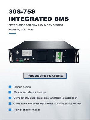 Yüksek Voltajlı BMS 75S 240V 50A Lityum Pil Paketi Güç Çözümü için Paralel Fonksiyonlu Entegre BMS