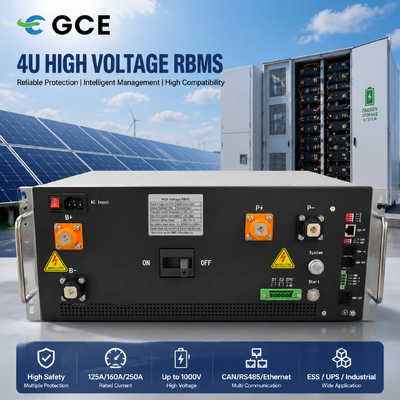 GCE Energy 4U Rack BMS 250A 1000V Yüksek Voltajlı Batarya Yönetim Sistemi Solar ESS Konteyner için.